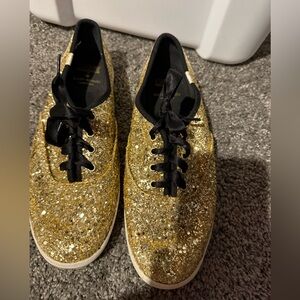 EUC Kate Spade Gold Glitter Keds